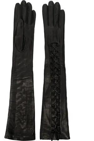 Manokhi Gants en cuir à détail de laçage