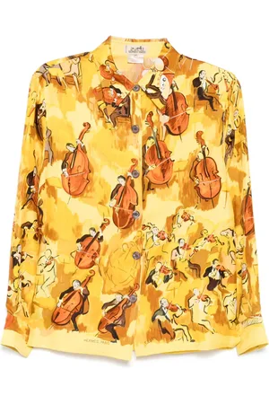 Hermès Chemise à imprimé graphique (années 1990-2000)