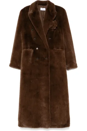 GIUSEPPE DI MORABITO Manteau en fourrure artificielle à broche fleur
