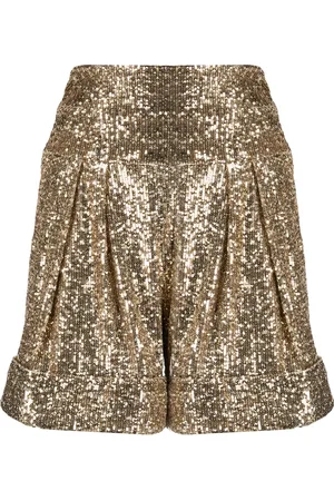 Balmain Short brodé de sequins à taille haute