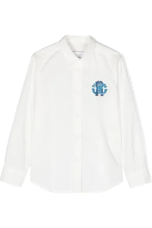 Roberto Cavalli Chemise en coton à logo brodé