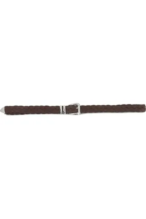 Brunello Cucinelli Ceinture en daim à design tressé