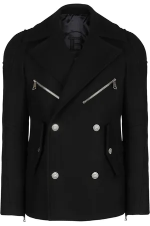 Balmain Manteau zippé à boutonnière croisée