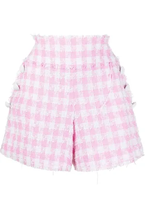 Balmain Short en tweed à carreaux vichy
