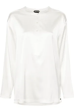 Tom Ford Blouse en satin à col officier