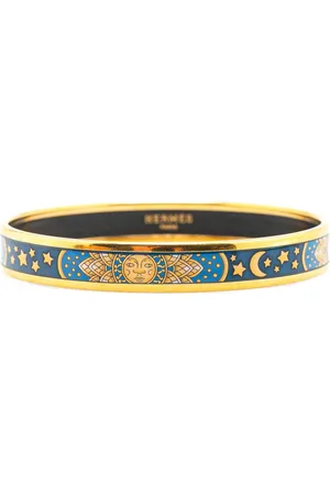 Hermès Bracelet 20th Century Narrow Sun Moon Stars Enamel Bangle 65