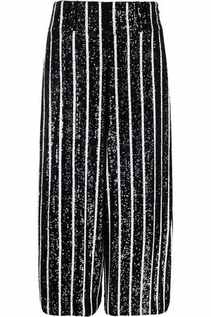 Balmain Pantalon ample à sequins brodés