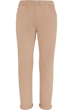 Brunello Cucinelli Pantalon en coton à coupe fuselée
