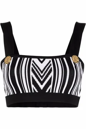 Balmain Débardeur crop à rayures
