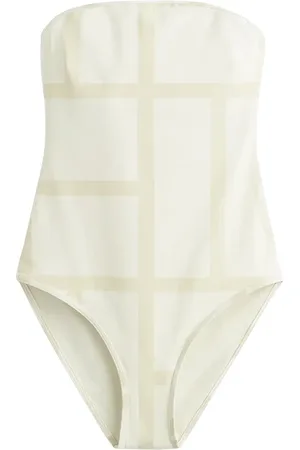 Totême Maillot de bain sans bretelles à monogramme