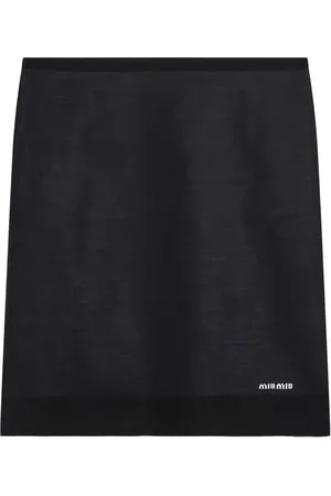 Miu Miu Bonnet à logo en intarsia