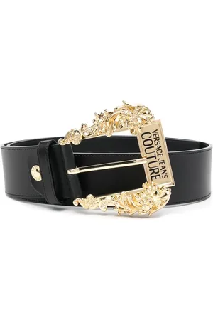 VERSACE Ceinture en cuir à boucle baroque
