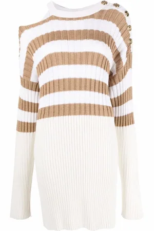 Balmain Robe-pull à rayures