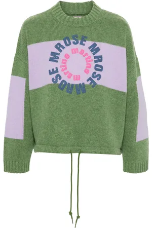 MARTINE ROSE Pull à logo imprimé en intarsia