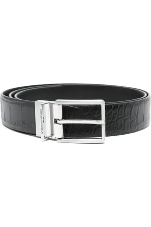 Emporio Armani Ceinture à effet peau de crocodile