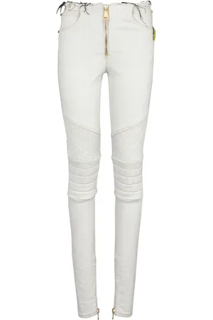 Balmain Jean slim à design nervuré