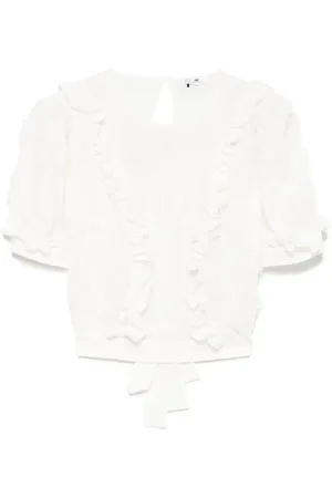 Elisabetta Franchi Blouse froncée à broderies