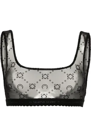 Marine Serre Brassière à motif monogrammé floqué