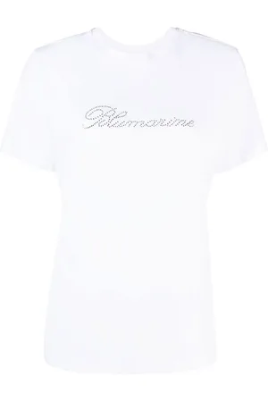 BLUMARINE T-shirt en coton à logo strassé