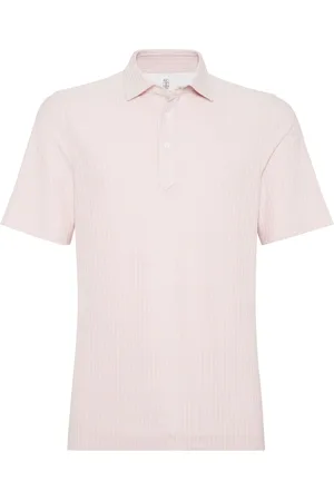 Brunello Cucinelli Polo en maille à design nervuré