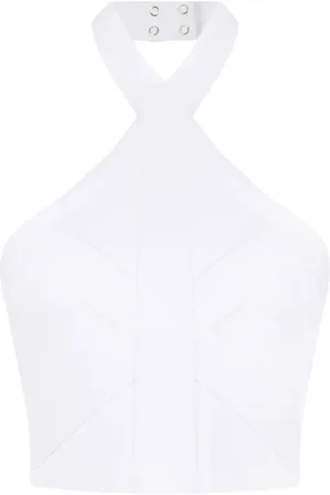 Balmain Haut en maille crop à dos-nu