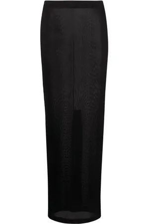 Tom Ford Jupe longue satinée à taille élastiquée
