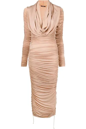 Balmain Robe mi-longue froncée à capuche