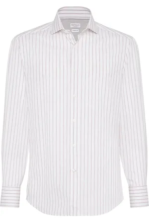 Brunello Cucinelli Chemise en coton à rayures