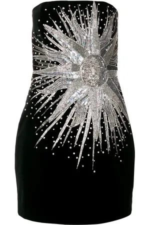 Balmain Robe courte à broderie de sequins