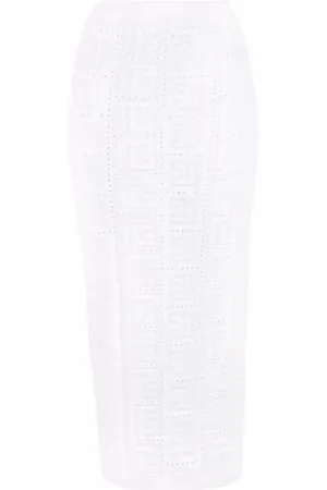 Balmain Jupe à motif monogrammé perforé