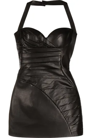 Balmain Robe courte froncée à dos nu