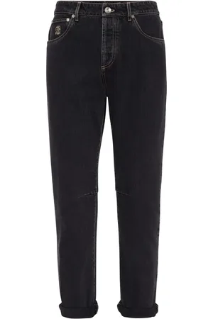 Brunello Cucinelli Jean cigarette à patch logo