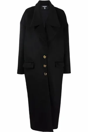 Balmain Manteau en laine vierge à simple boutonnage