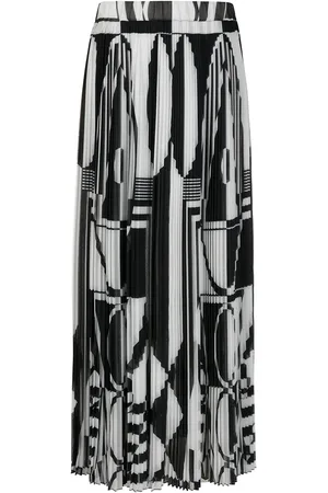 Balmain Jupe plissée à motif géométrique