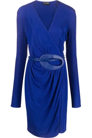 Tom Ford Robe portefeuille ceinturée à manches longues