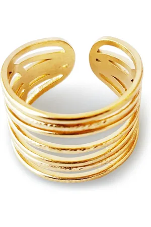 Hzmer Jewelry Bague à effet martelé