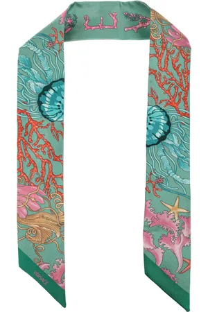 VERSACE Underwater Barocco-print silk scarf