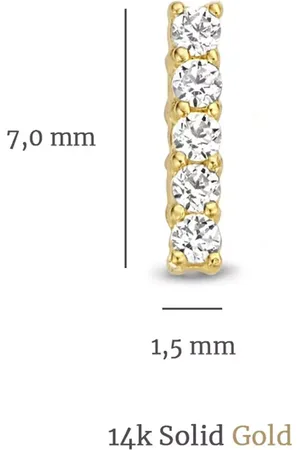 Isabel Bernard Bijouterie, Rivoli Esmã©E 14 Karat Ear Studs With Zirconia en
