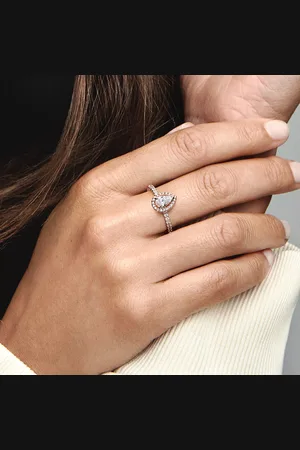 PANDORA Bijouterie, 14k Rose -plated ring withcubic zirconia en