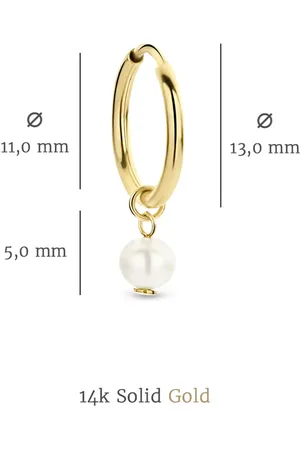 Isabel Bernard Bijouterie, Belleville Luna 14 Karat Hoop Earrings With Freshw en