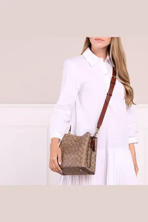 Coach Sacs bandoulière, Coated Canvas Signature Willow Bucket Bag 21 en