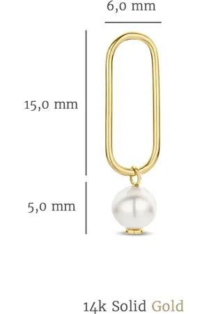 Isabel Bernard Bijouterie, Belleville Luna 14 Karat Ear Studs With Freshwater en