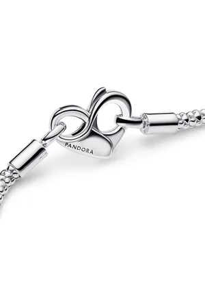 PANDORA Bijouterie, Studded chain sterling bracelet with heart en