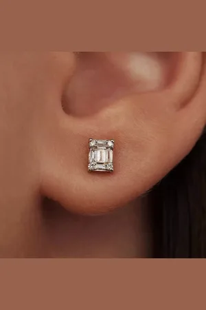 Isabel Bernard Bijouterie, De la Paix Maxime 14 karat stud ear studs diamon en