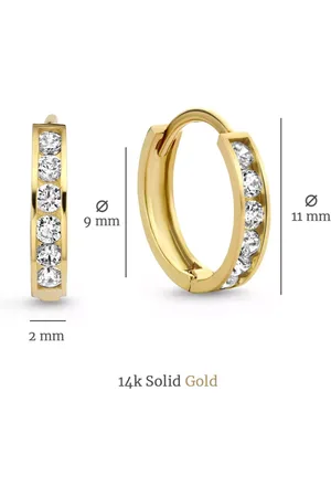 Isabel Bernard Bijouterie, Le Marais Tiphaine 14 Karat Hoop Earrings With Zir en