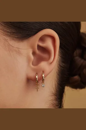 Isabel Bernard Bijouterie, Rivoli Aélys 14 karat hoop earrings with zirconia en