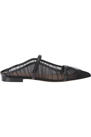 MALONE SOULIERS Mules & Slides, Flat Mules In Black Mesh en