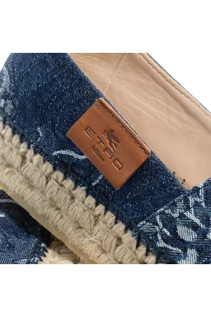 Etro Moccassins, Espadrillas Denim Jacuard en