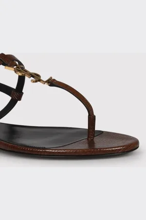 Saint Laurent Sandales, Lizard-Print Leather Cassandra Sandal en