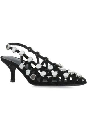 The Attico Escarpins, Black Suede Leather Shoes en